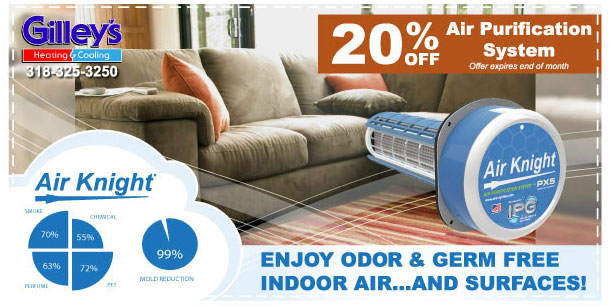 Gilley's coupon air purification system